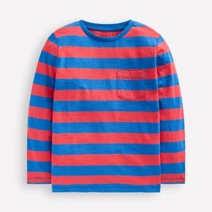 Mini Boden Everyday Long Sleeve T-Shirt-Kingfisher Blue/ Jam Red